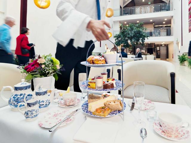 Enjoy scrumptious Afternoon Tea in our Atrium Lobby at Cavan Crystal Hotel